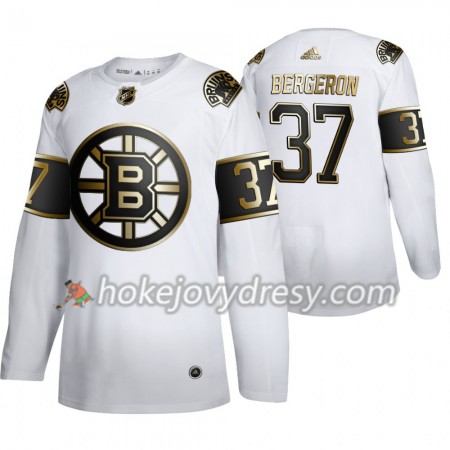Pánské Hokejový Dres Boston Bruins Patrice Bergeron 37 Adidas 2019-2020 Golden Edition Bílá Authentic